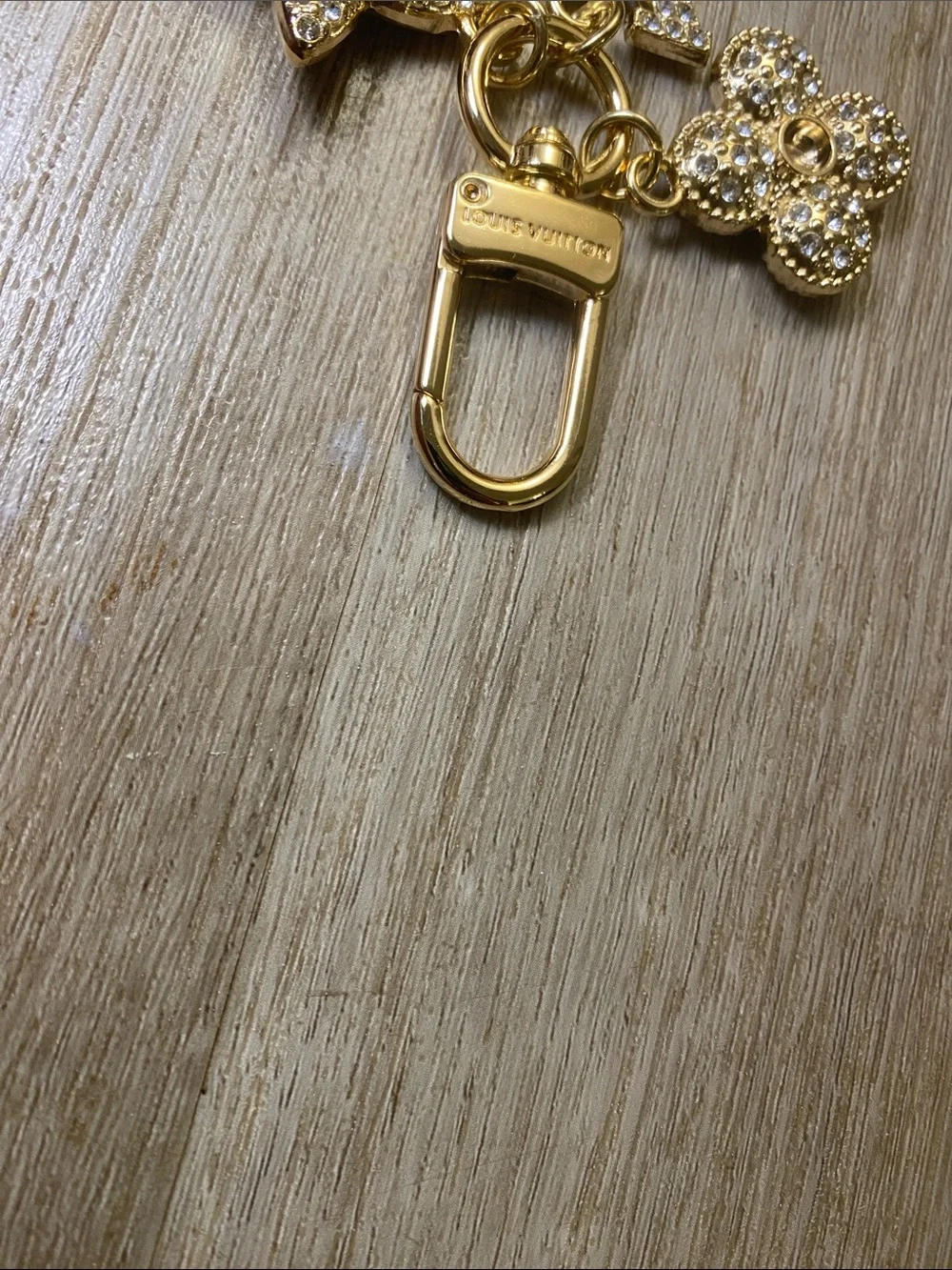 Louis Vuitton Blooming Flowers Bag Charm Crystal Gold Pearl Accents